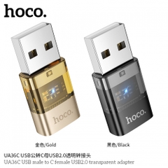 Bộ chuyển đổi HOCO UA36C chuyển từ USB sang Type C mẫu trong suốt siêu đẹp
