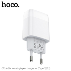 BỘ SẠC NHANH 2.1A HOCO C72A USB RA TYPE C CHÍNH HÃNG [BH 1 NĂM]