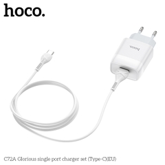 BỘ SẠC NHANH 2.1A HOCO C72A USB RA TYPE C CHÍNH HÃNG [BH 1 NĂM]