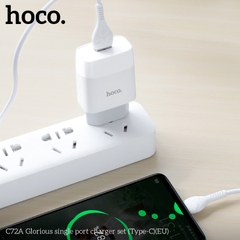 BỘ SẠC NHANH 2.1A HOCO C72A USB RA TYPE C CHÍNH HÃNG [BH 1 NĂM]