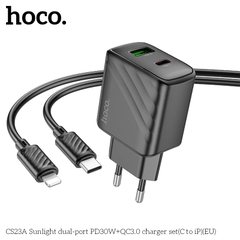 Bộ sạc nhanh 30W Hoco CS23A QC 3.0 c-l cổng Type-C ra Lightning chính hãng [BH 1 Năm]