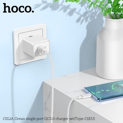 Bộ sạc QC3.0 một cổng Ocean CS12A Type-C 18W chính hãng [BH 1 NĂM]