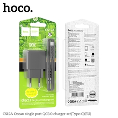 Bộ sạc QC3.0 một cổng Ocean CS12A Type-C 18W chính hãng [BH 1 NĂM]