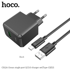 Bộ sạc QC3.0 một cổng Ocean CS12A Type-C 18W chính hãng [BH 1 NĂM]