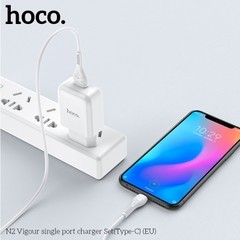 Bộ sạc HOCO N2 chui Type C 2.1A, (A-C) Cáp USB ra Type C, Cóc 1 cổng USB chính hãng [BH 1 năm]