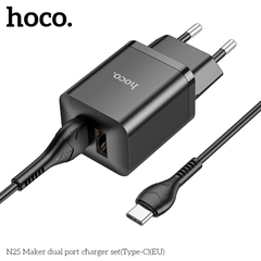 Bộ sạc Hoco N25 Type-C 2U chính hãng [BH 1 năm]