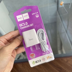 Bộ sạc nhanh 18w QC3.0 Hoco DM-C4  Type C (cóc 1 cổng usb US+ cáp 1 cổng usb ra Type c) chính hãng [BH: 1 NĂM]