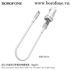 Xả kho- Bộ sạc xe hơi ô tô Borofone BZ2 iPhone (bh 1 tháng)
