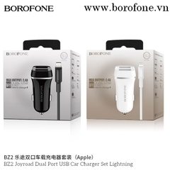 Xả kho- Bộ sạc xe hơi ô tô Borofone BZ2 iPhone (bh 1 tháng)