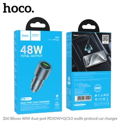 Tẩu sạc nhanh xe hơi oto HOCO Z60 sạc nhanh 48w 1 cổng usb 1 cổng Type C chính hãng [BH 1 Năm]