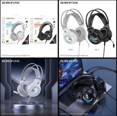 Tai nghe có dây Headphone BOROFONE BO111 tai 3.5 kèm micro kiêm đèn led siêu đẹp [BH 1 Năm]