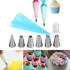 Bộ 6 đuôi bắt bông làm bánh kem kèm túi bắt kem trang trí bánh / pktn sale
