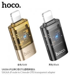 Jack chuyển đổi HOCO UA36A chuyển từ Iphone sang Type C mẫu trong suốt siêu đẹp