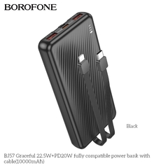 Pin sạc nhanh 22.5w BOROFONE BJ57 10.000mAh QC3.0+PD 22.5W kèm cáp liền pin chính hãng [BH 1 năm]