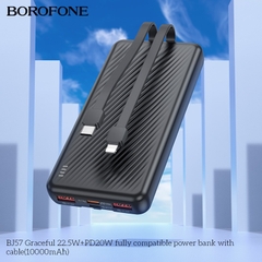 Pin sạc nhanh 22.5w BOROFONE BJ57 10.000mAh QC3.0+PD 22.5W kèm cáp liền pin chính hãng [BH 1 năm]
