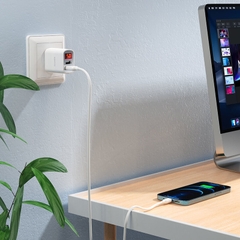 Bộ sạc nhanh 2 usb Borofone BA58 kèm cáp Type C chính hãng, có màn hình LCD led hiển thị dòng [BH 1 năm]