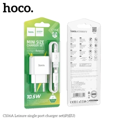 Bộ sạc nhanh 10.5w Hoco C106A mini size chui IPHONE chính hãng (thay thế c81, c106 IPHONE) [BH: 12 tháng]