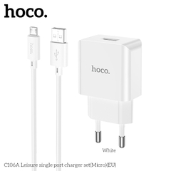 Bộ sạc nhanh 10.5w Hoco C106A mini size chui samsung micro chính hãng (thay thế c81, c106 micro) [BH: 12 tháng]
