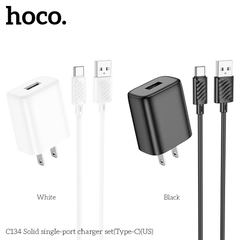 Bộ sạc nhanh 12w Hoco C134 usb ra Type-C chính hãng [BH 1 Năm]