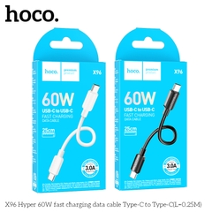 Cáp sạc nhanh 60W HOCO X96 c-c 25cm 2 đầu Type-C ra Type-C [BH 1 NĂM]