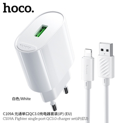 Bộ sạc nhanh 18w HOCO C109A EU usb ra IPHONE QC3.0 chính hãng [BH 1 năm]
