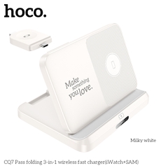 Đế sạc đa năng không dây 3in1 Hoco CQ7 (iWatch+ SAM) sạc Đồng hồ thông minh, tai nghe, điện thoại chính hãng [BH: 1 NĂM]