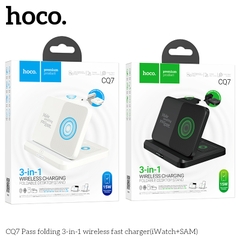 Đế sạc đa năng không dây 3in1 Hoco CQ7 (iWatch+ SAM) sạc Đồng hồ thông minh, tai nghe, điện thoại chính hãng [BH: 1 NĂM]