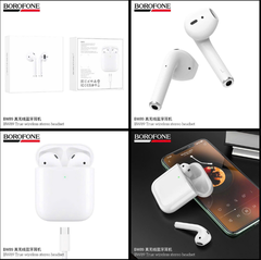 Tai nghe bluetooth BOROFONE BW89 mẫu airpods 2 phiên bản chui sạc TypeC siêu tiện lợi