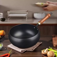 Chảo chống dính tròn 24cm có nắp kính đa năng: chiên, xào, rán, luộc [BH: NONE]