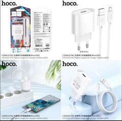 Bộ sạc HOCO C109A (10.5w) cóc 1 cổng USB kèm cáp Micro mẫu mới [BH 1 Năm]