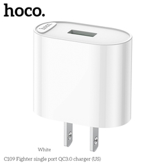 Cóc sạc nhanh 18w HOCO C109 US cóc 1 cổng usb chính hãng [BH 1 Năm]