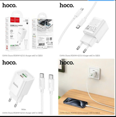 Bộ sạc nhanh 30w HOCO C149A (C-C) EU cóc (1 cổng TypeC, 1 cổng USB) kèm cáp 2 đầu Type C [BH 1 năm]