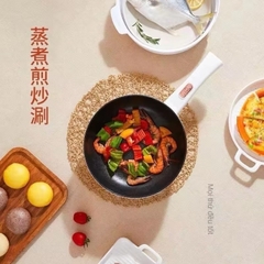 Chảo chiên kèm xửng hấp đa năng, nồi điện, 3.5L tay cầm dài tiện lợi ELECTRIC WOK [BH: 1 TUẦN]