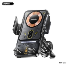 Giá đỡ điện thoại trên oto xe hơi REMAX RM-C27 kiêm sạc không dây 15w giá xoay 360 độ siêu tiện lợi
