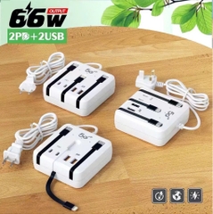 Dây Hub chuyển sạc nhanh 66w 5G++ 7in1 ( 2 cổng usb + 2 cổng type c+ 3 cáp sạc liền thân [2 type c + 1 lightning]) [BH: 1 THÁNG]