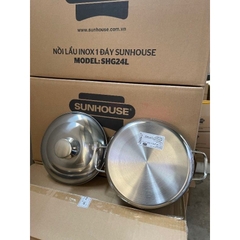 Nồi lẩu, nồi nấu canh inox SH size 24cm xịn sò [BH: NONE]