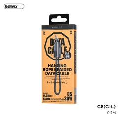 Cáp sạc ngắn 20cm Remax C5 sạc nhanh 30w Type c ra Iphone (C-L) chất liệu hợp kim kẽm có móc treo siêu đẹp [BH 1 Năm]