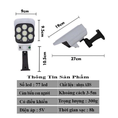 Đèn cảm biến năng lượng mặt trời 2178T , 77SMD LED NGỤY TRANG camera loại xịn [BH: 1 TUẦN]
