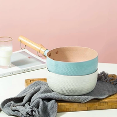Chảo chống dính 18cm cán gỗ sâu lòng vân đá đáy 4 lớp bếp từ [BH: NONE]