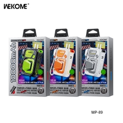Pin sạc nhanh 22.5W WEKOME WP-89 10.000mAh (MÀU XÁM) không dây 5in1, Thiết kế đa chức năng 5 trong 1 (Sạc + sạc dự phòng + cáp tích hợp + sạc không dây từ tính + giá đỡ điện thoại) [BH: 1 năm]