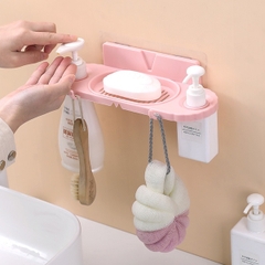Khay để đựng xà bông tắm thoát nước có giá treo dầu gội và bông tắm đa năng / pktn sale
