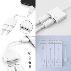Cáp chuyển, jack chuyển J68 1 cổng Lightning ra 2 cổng Lightning (1 cổng iPhone ra 2 cổng iPhone) [BH: 1 THÁNG]