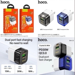 Cóc sạc nhanh PD30W+ QC3.0 Hoco DM-C3 2 cổng (1 cổng USB QC3.0 + 1 Cổng Type C PD30W)  chính hãng [BH: 1 NĂM]