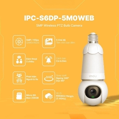 Camera BÓNG ĐÈN IP Wifi IMOU 3K 5MP ngoài trời S6DP siêu nét chính hãng [BH 1 năm]