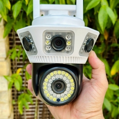 Camera IP wifi Yoosee 4 mắt 3 khung hình phiên bản TRẮNG cao cấp 12Mbx BAN ĐÊM CÓ MÀU [BH 6 THÁNG]