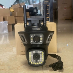 Camera IP wifi Yoosee 4 mắt 3 khung hình phiên bản ĐEN cao cấp 12Mbx BAN ĐÊM CÓ MÀU [BH 6 THÁNG]