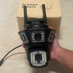 Camera IP wifi Yoosee 4 mắt 3 khung hình phiên bản ĐEN cao cấp 12Mbx BAN ĐÊM CÓ MÀU [BH 6 THÁNG]