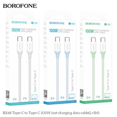 Cáp sạc 100W Borofone BX68 2 đầu Type C (Type c ra type c; c-c) dây dù chính hãng