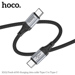 Cáp sạc nhanh 60w HOCO X102 (c-c) 2 đầu type-c ra typec chính hãng [BH 1 năm]