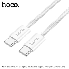 Cáp sạc nhanh 60W HOCO X104 (c-c 1m) 2 đầu Type-C ra TypeC dây dù chính hãng [BH 1 năm]